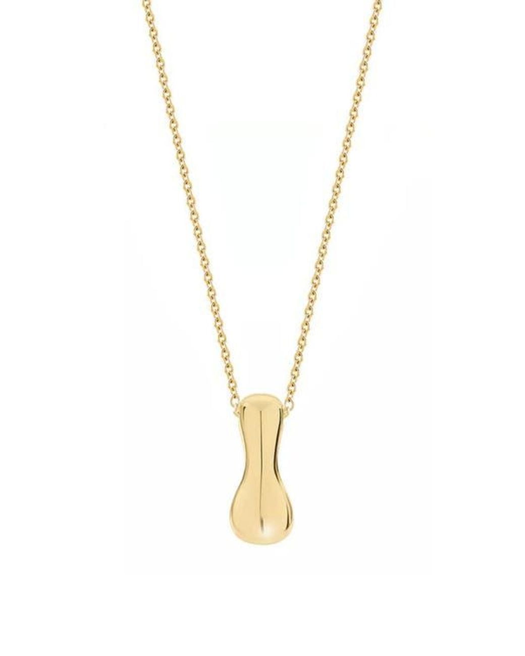 Jane Basch Metallic Puffed Initial Pendant Necklace