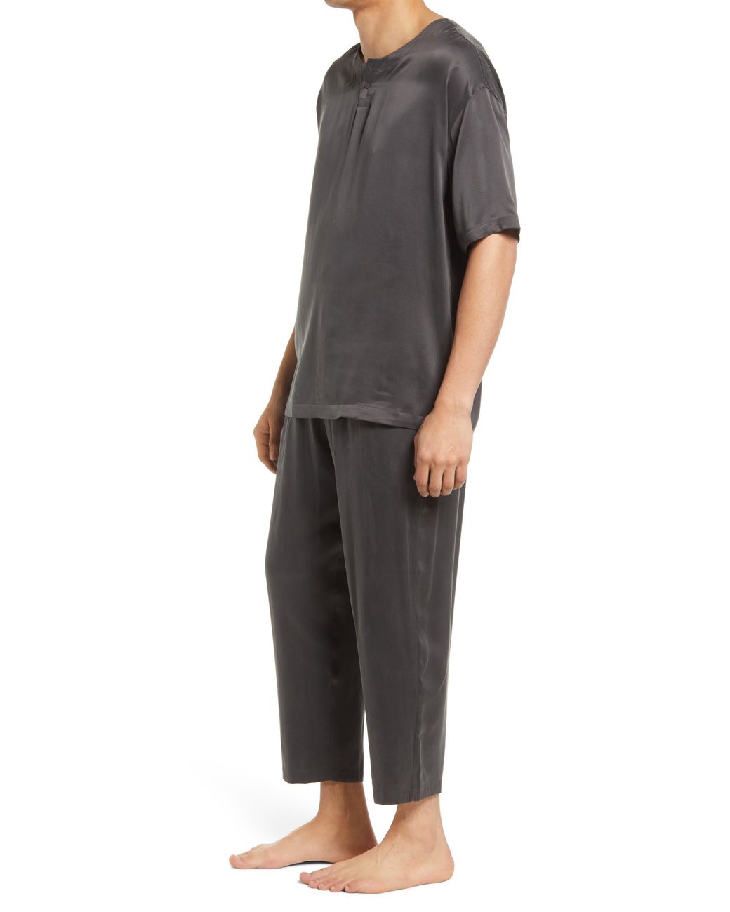 Lahgo Washable Silk Pajamas in Black for Men | Lyst