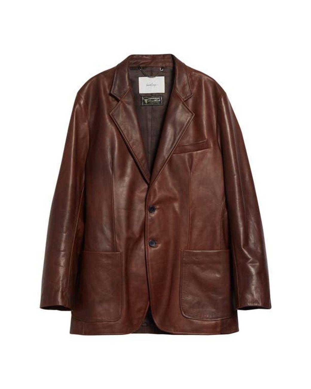 Second Layer Brown Saico Leather Blazer for men