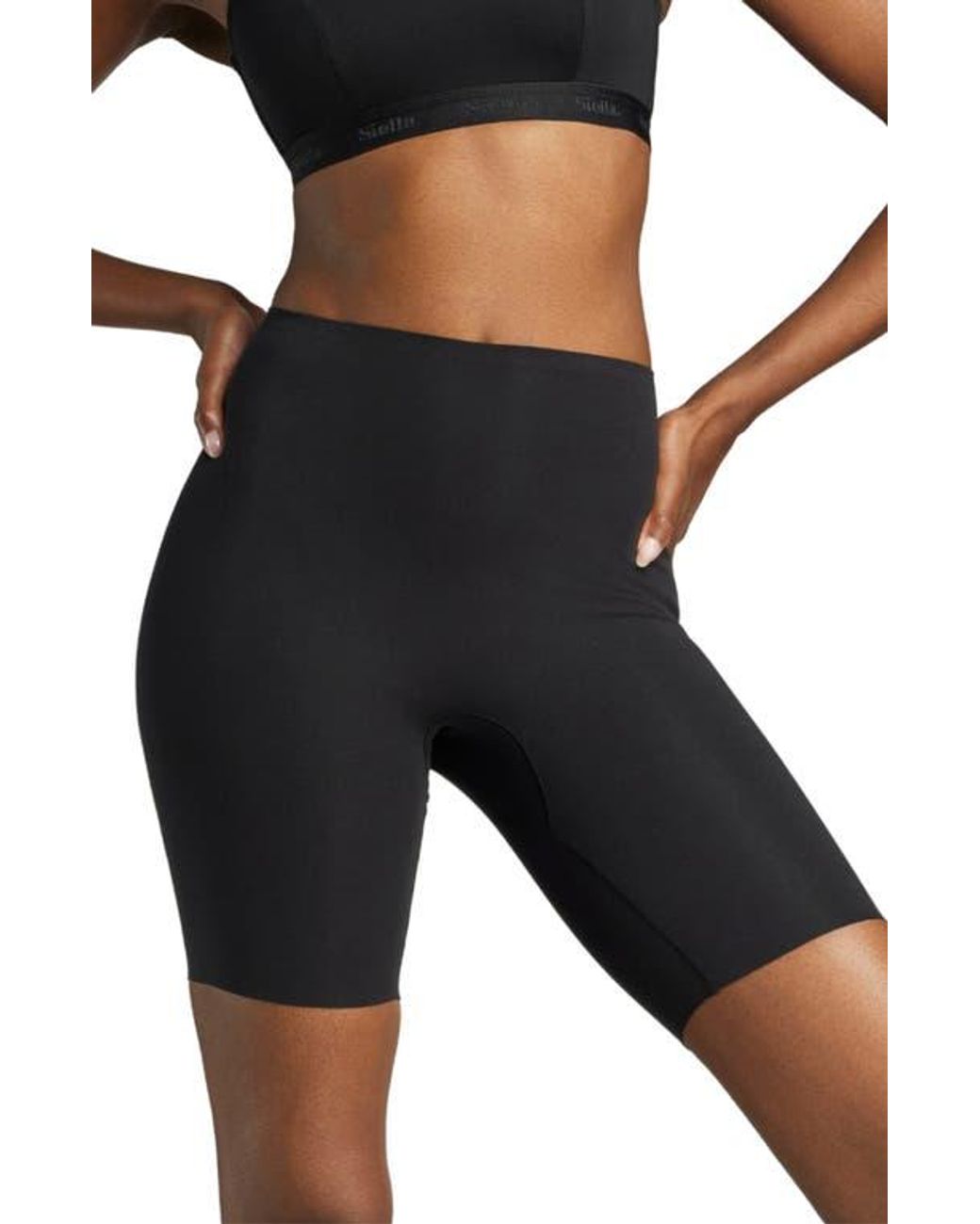 Siella Organic Cotton No-Show Mid-Thigh Short in Black | Lyst
