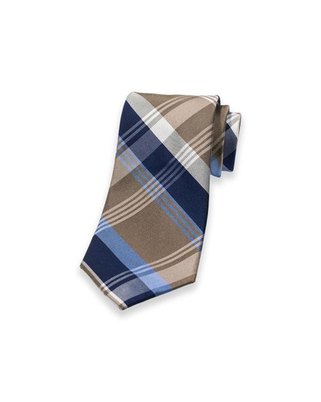 Paul Fredrick Blue Patterned Woven Silk Tie for men