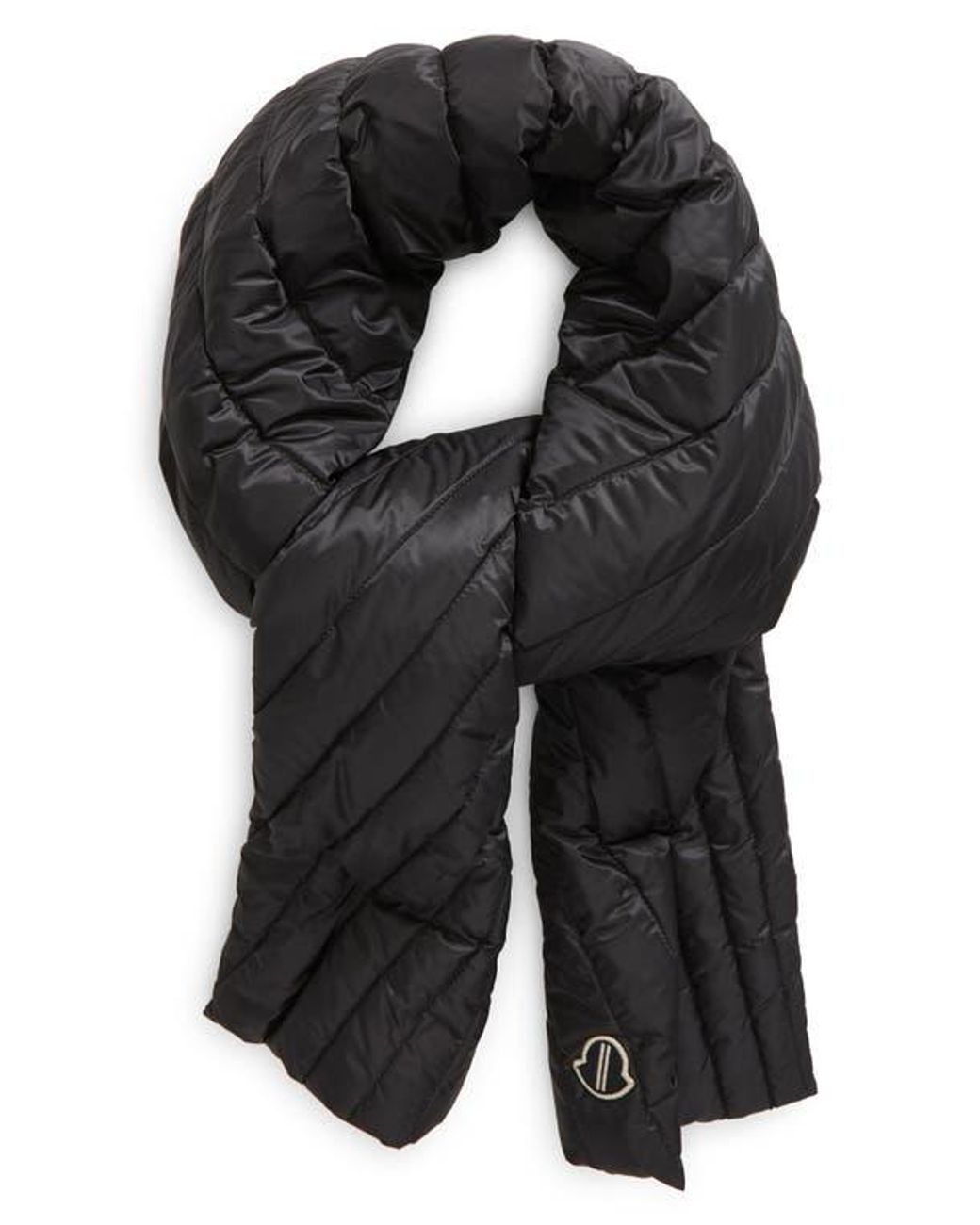 Rick Owens X Moncler Radiance Down Puffer Scarf in Black | Lyst