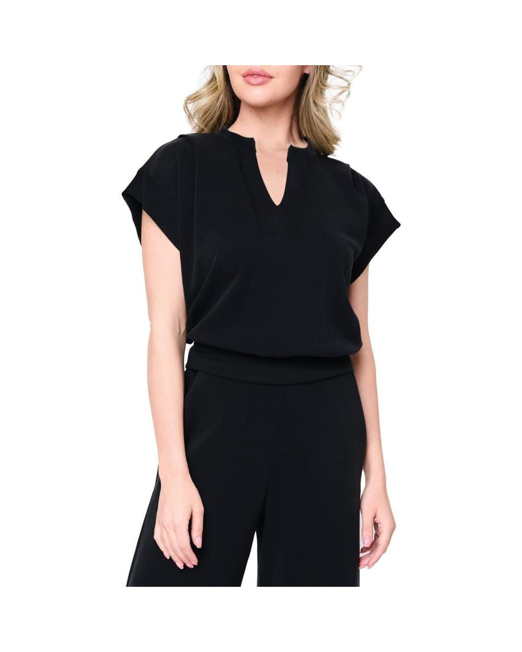 Gibsonlook Black Cloud Scuba Knit Top
