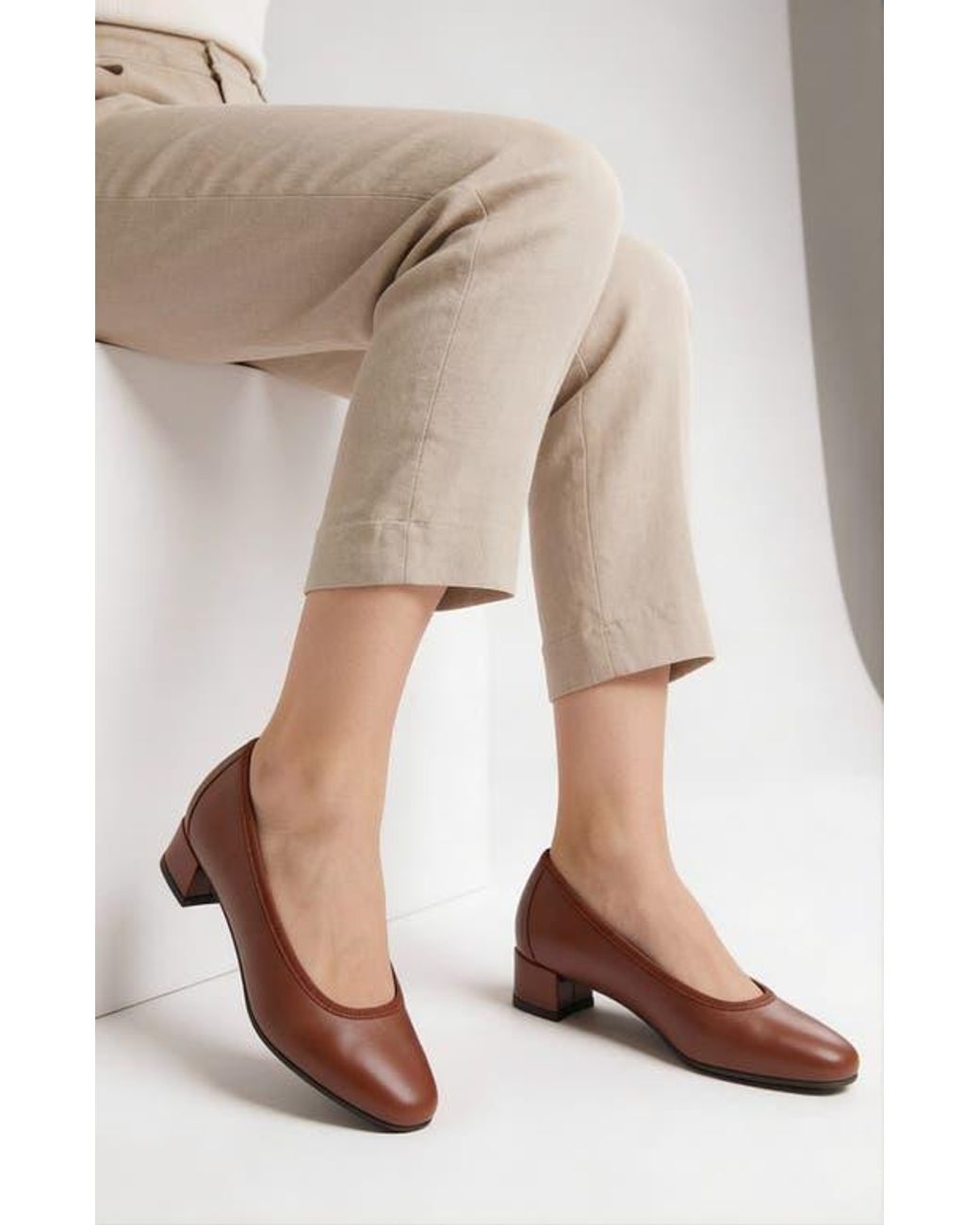 Menina Step Brown Isa Leather Ballet Flat