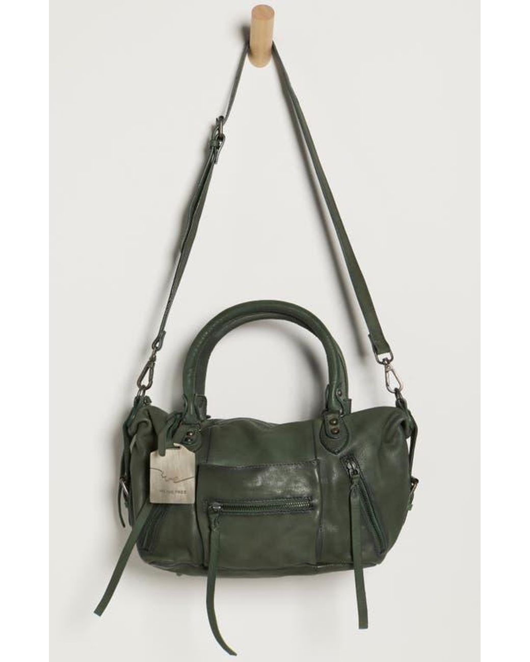 Free People Green We The Free Baby Emerson Leather Tote