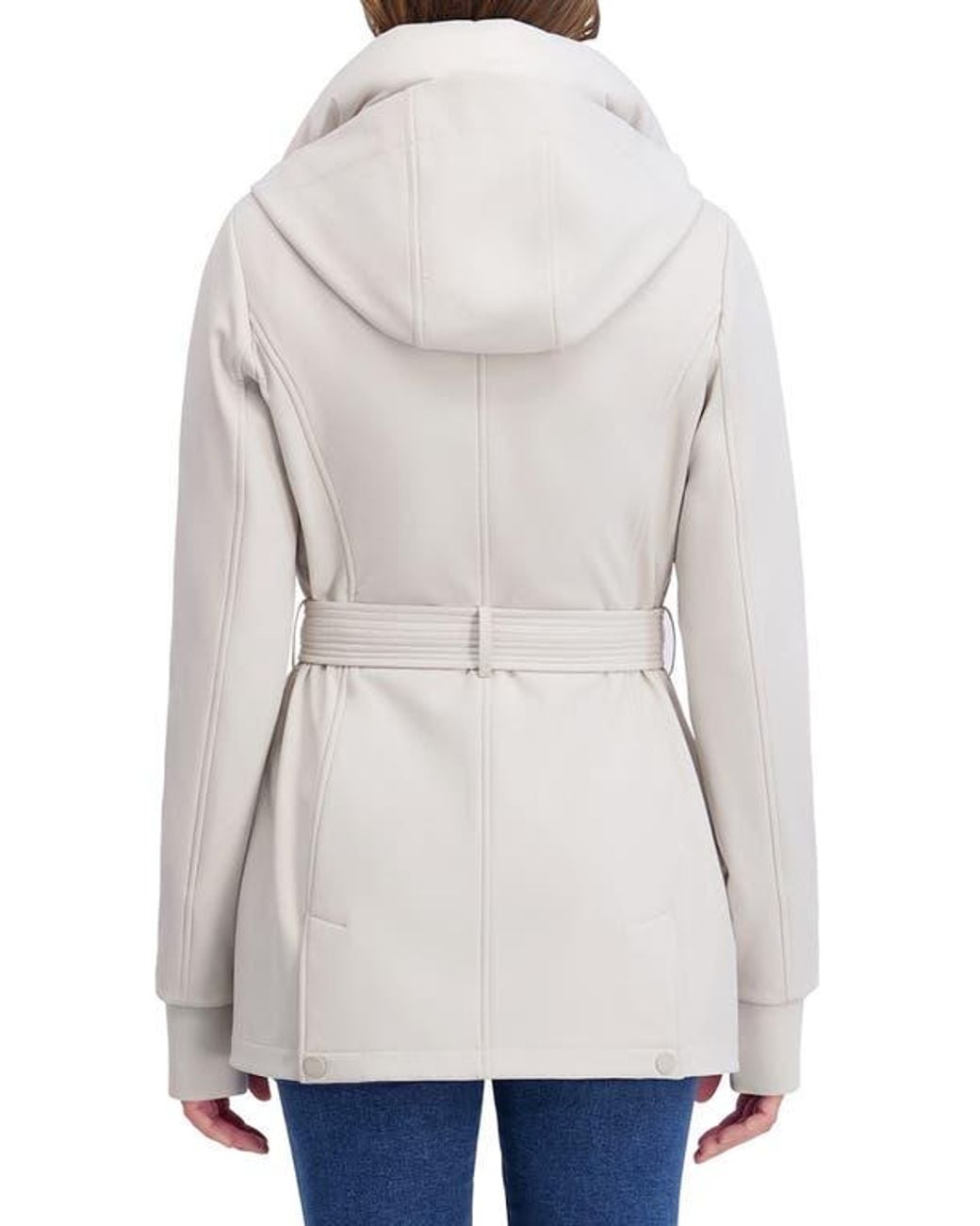 Kensie Gray Softshell Belted Jacket