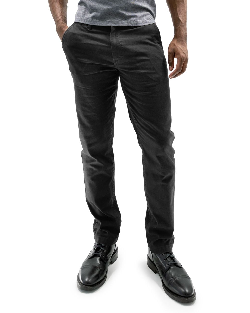 DEVIL-DOG DUNGAREES Black Performance Stretch Chino Pants for men