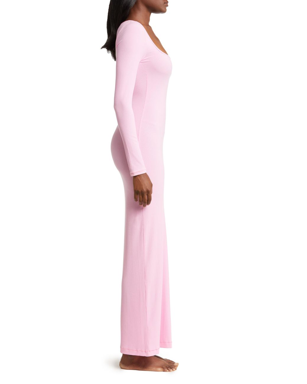 empire cut long dress GLS Long Formal Pleated Empire Waist Prom Dress - Rose Gold - Sleeveless Illusion V-Neck - Size XS