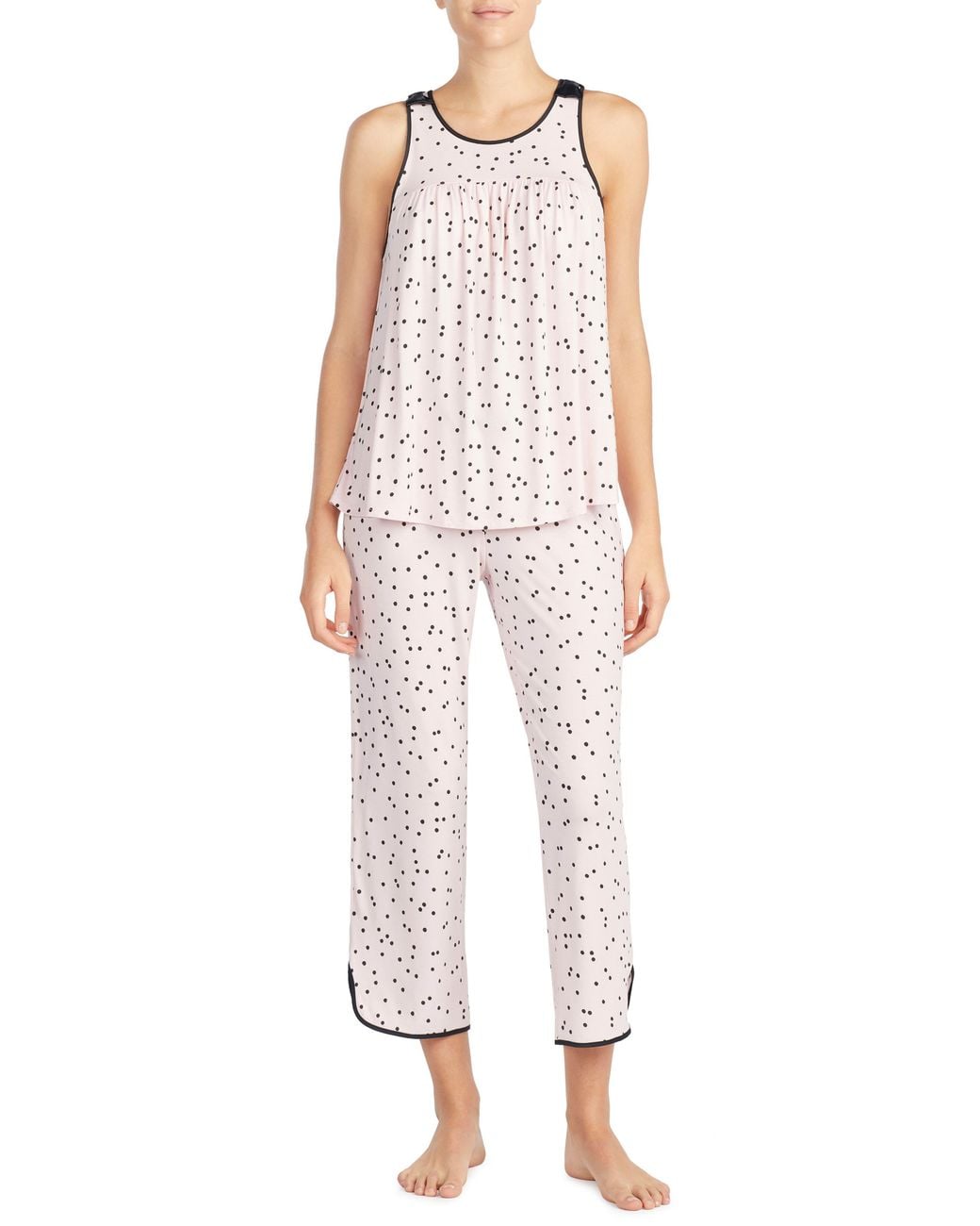 Kate Spade Pink Evergreen Sleeveless Cropped Pajama Set
