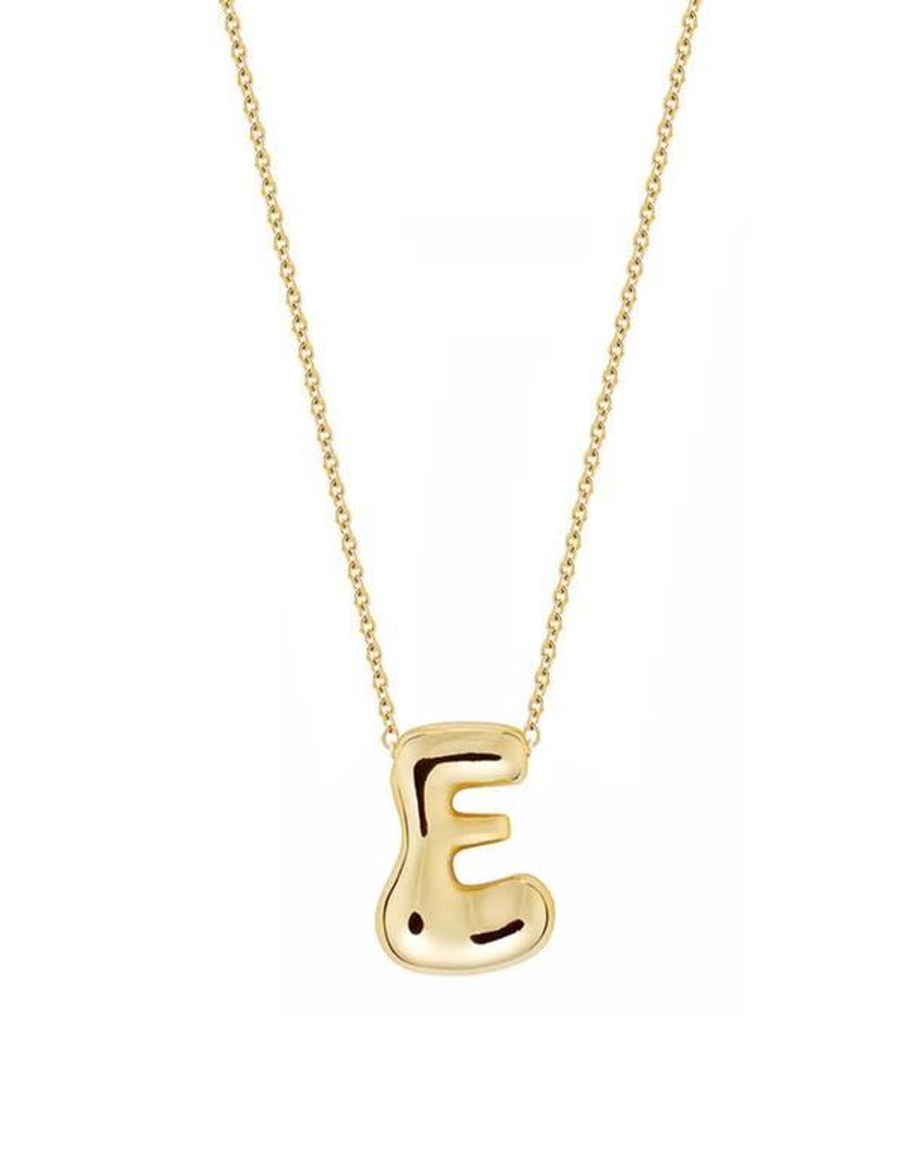 Jane Basch Metallic Puffed Initial Pendant Necklace