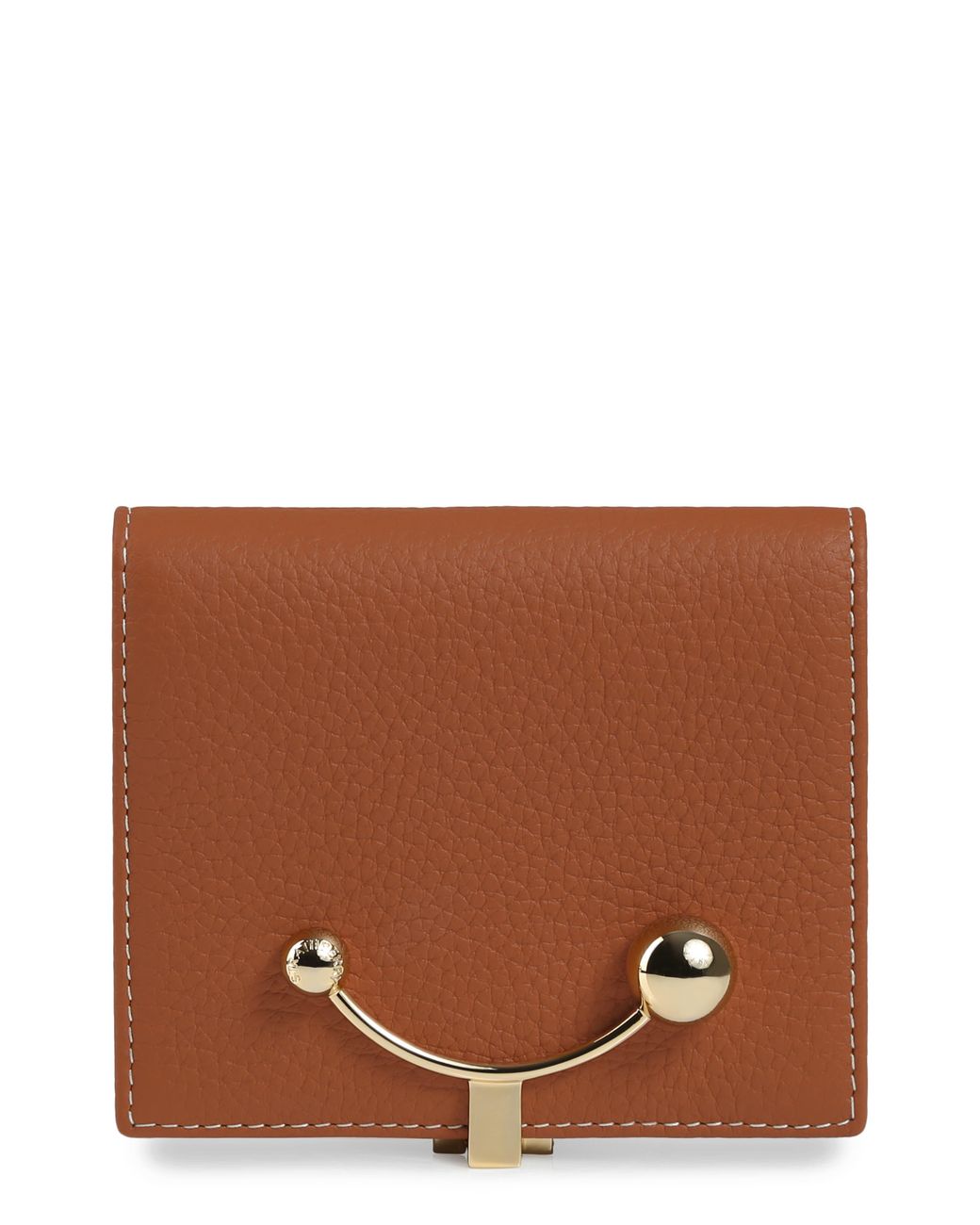 Strathberry Brown Crescent Leather Wallet