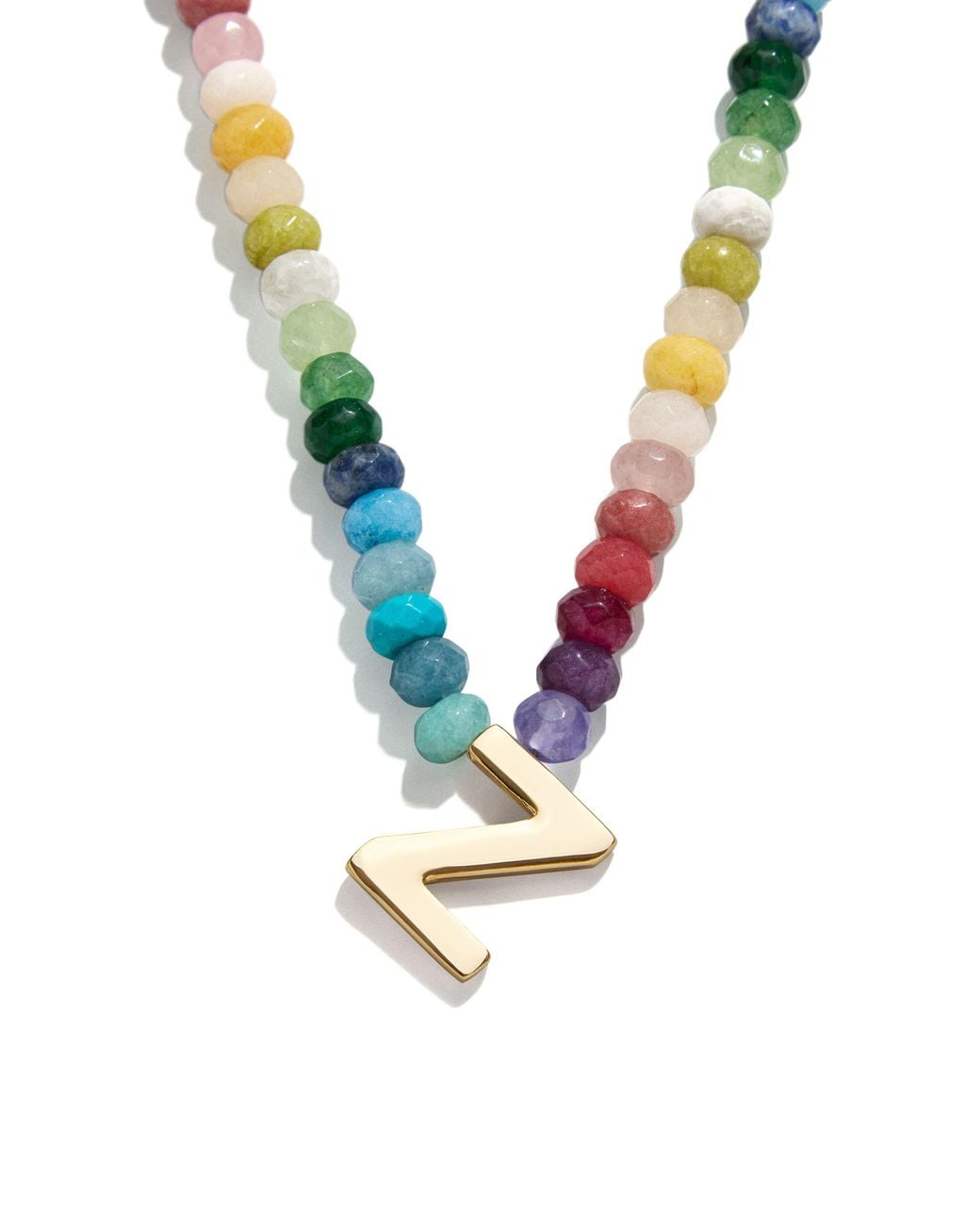 BaubleBar Metallic Beaded Initial Pendant Necklace