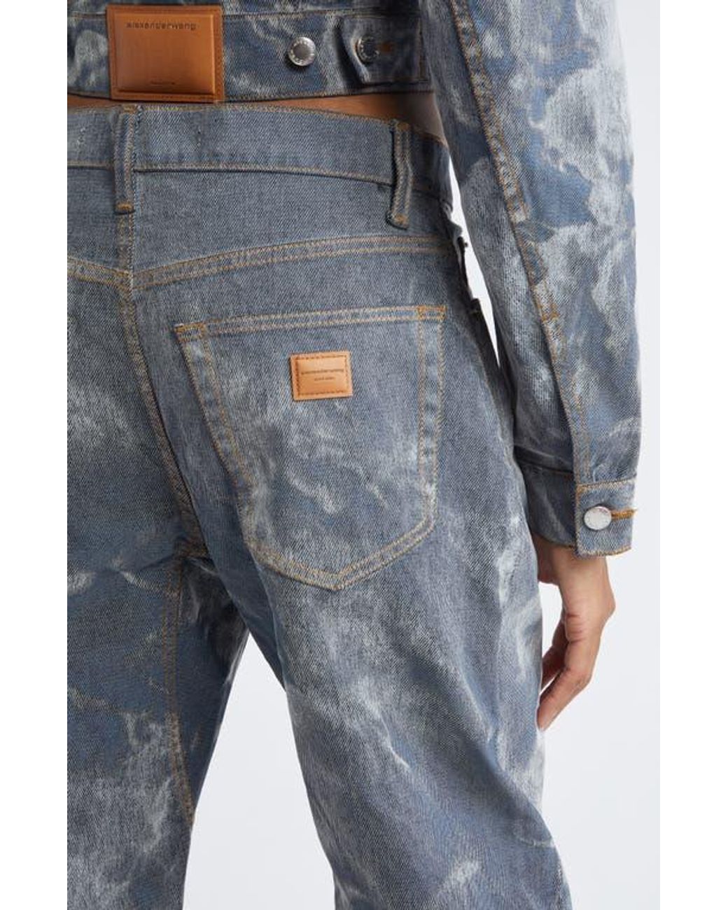 【関税&送料込】Alexander Wang Baloon Jeans Logo-Embossed Balloon Jeans in VINTAGE LIGHT INDIGO