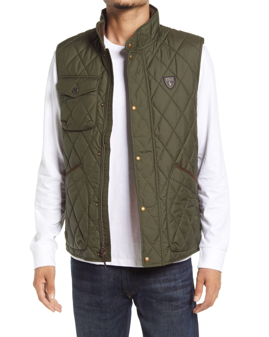 Polo Ralph Lauren Beaton Water Repellent Quilted Vest in Green for Men