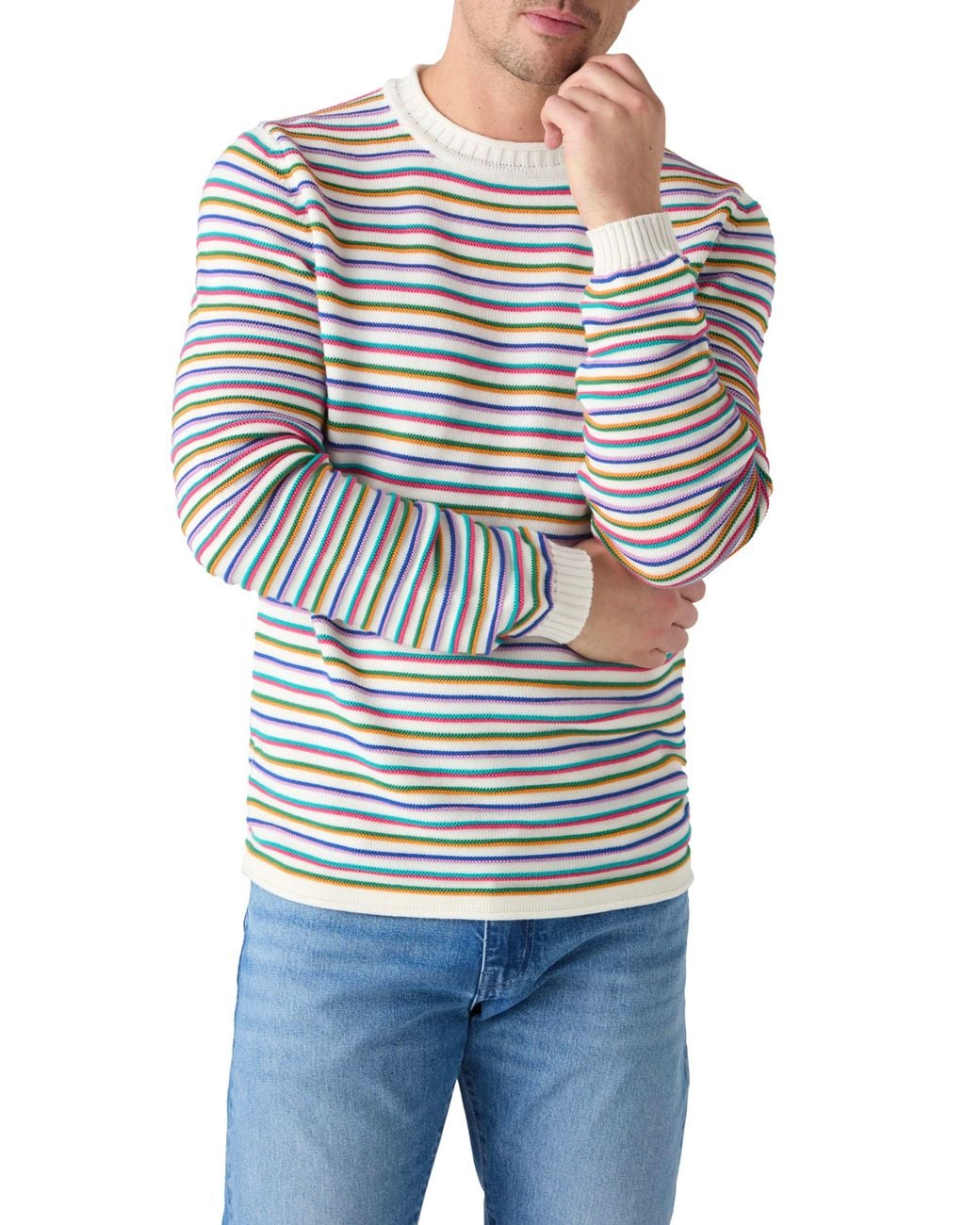 Robert Talbott Multicolor Hilton Multi Stripe Rollneck Sweater for men