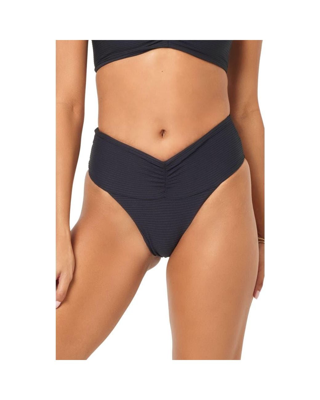 LSPACE Blue Dani Ribbed Bikini Bottoms