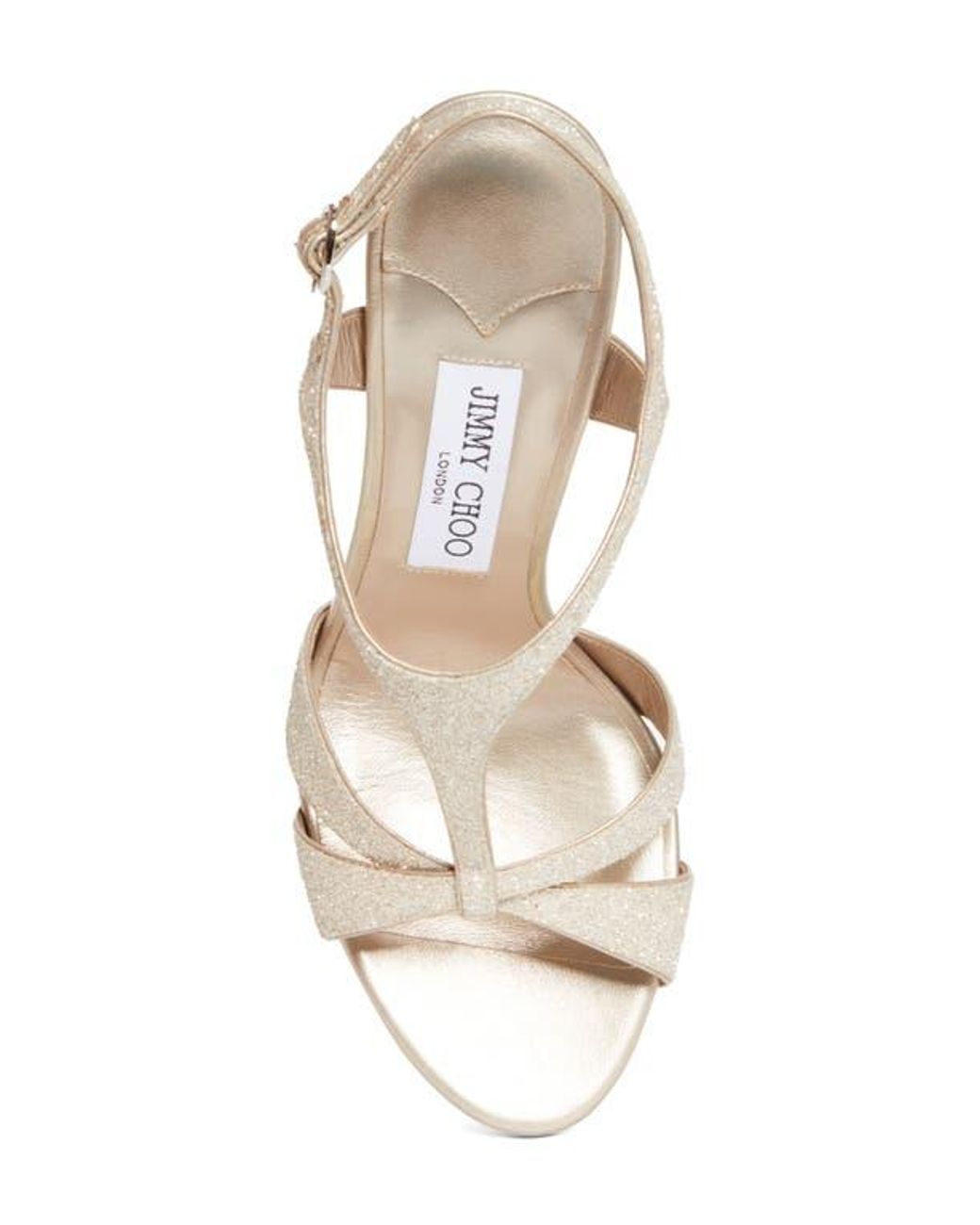 Jimmy Choo Natural Kesia Glitter Platform Sandal