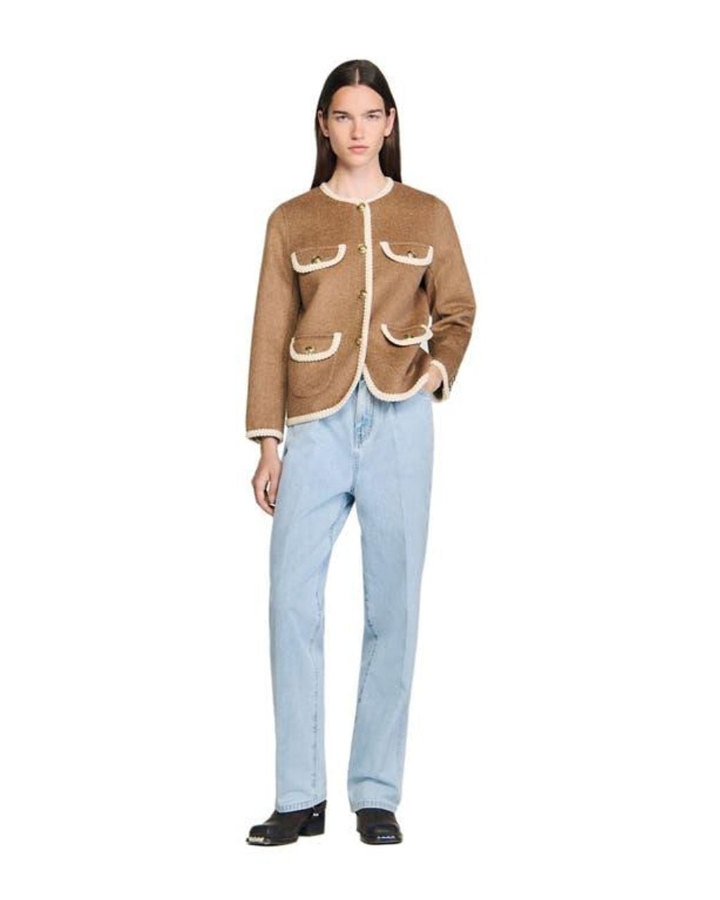 Sandro Natural Double-Faced Jacket