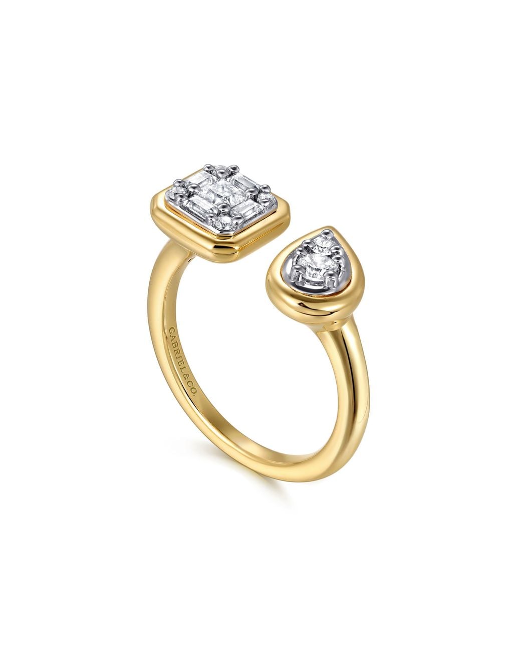 Gabriel & Co. Metallic 14K Diamond Stackable Open Ring