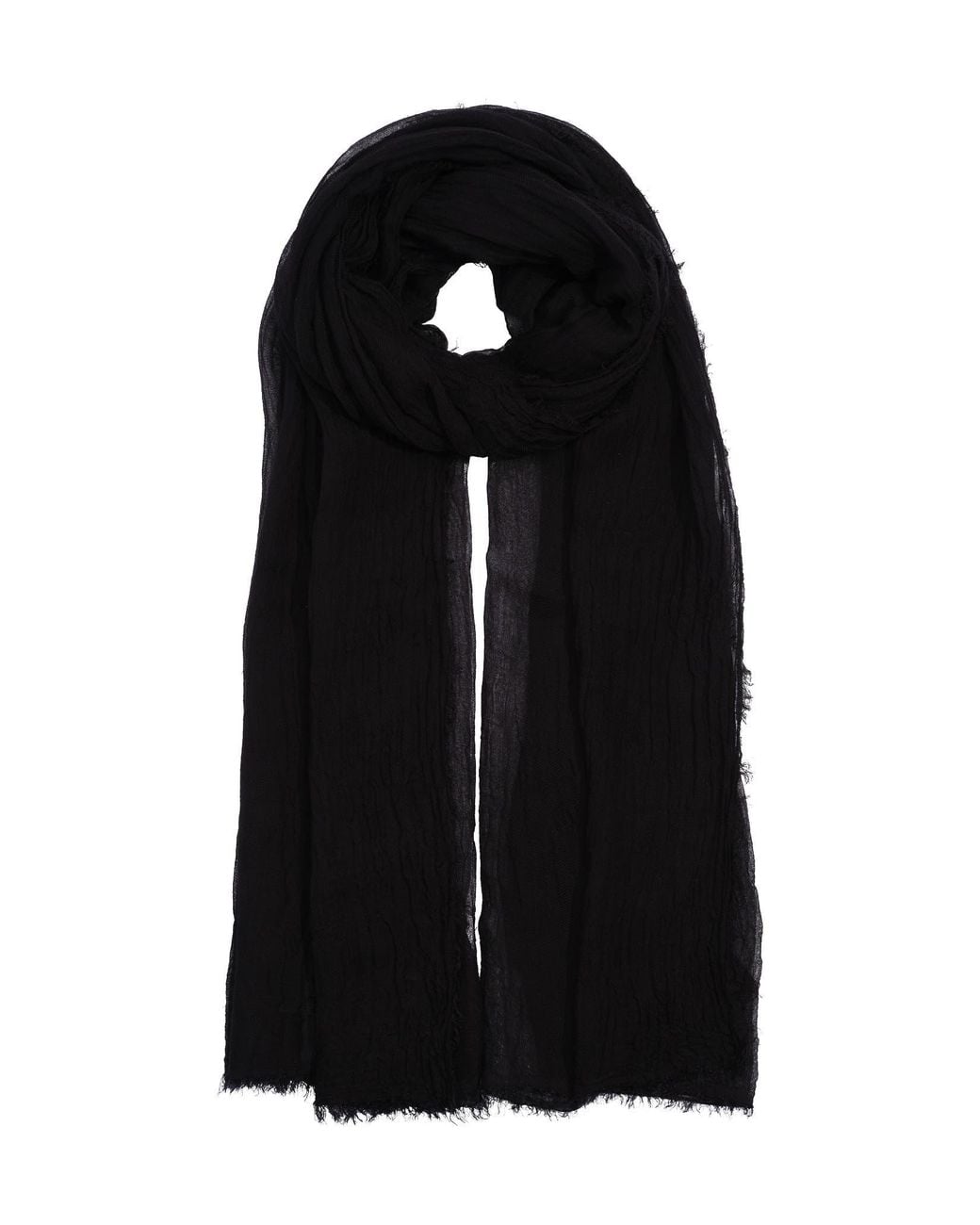 Echo Black Essential Modal-Silk Blend Crinkle Wrap