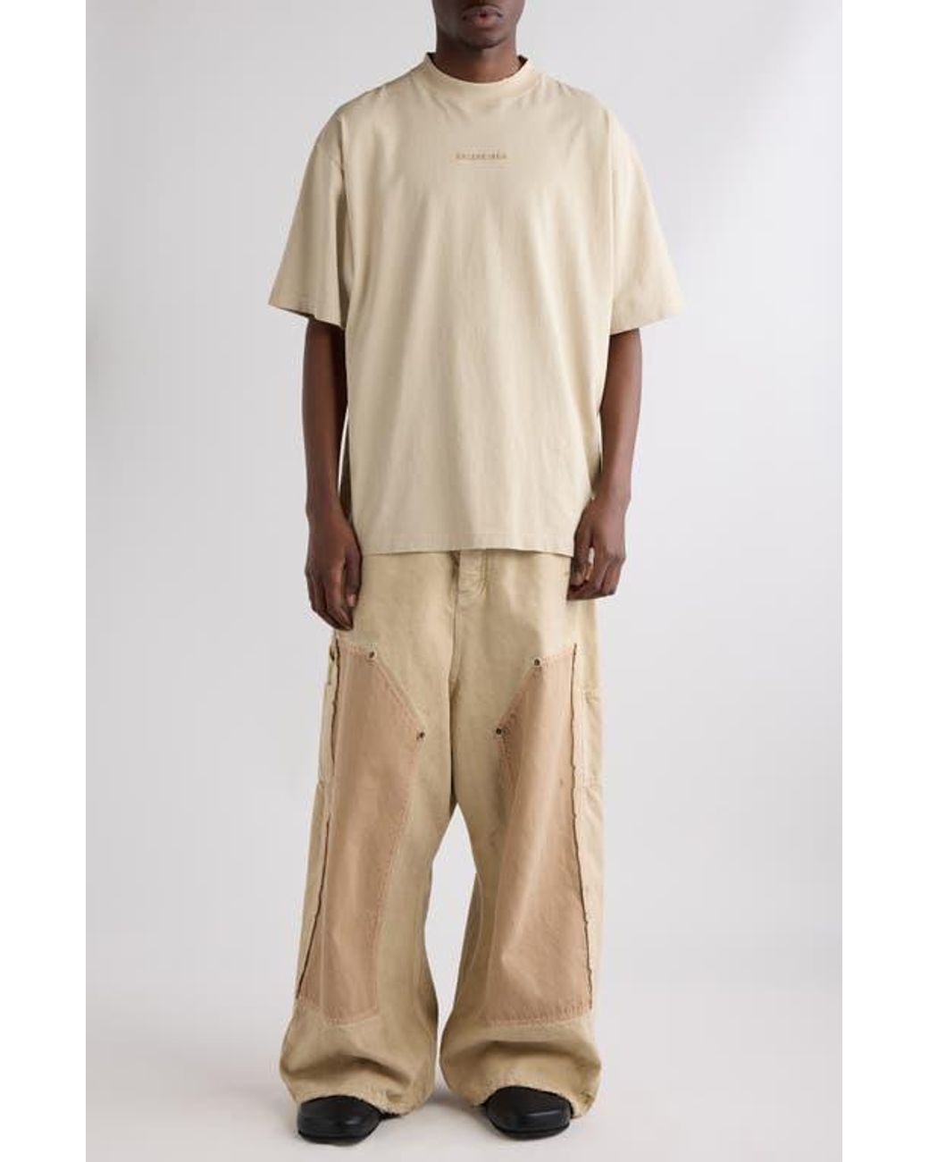 パンツ BALENCIAGA BAGGY CARPENTER PANTS balenciaga-9501-Beige-Ripped-