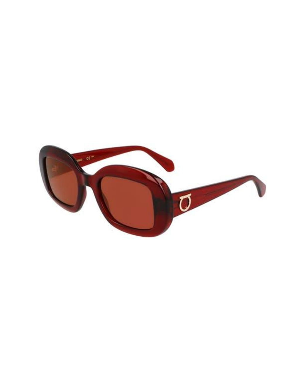 Ferragamo Gancini 51Mm Oval Sunglasses in Red | Lyst display picture 2