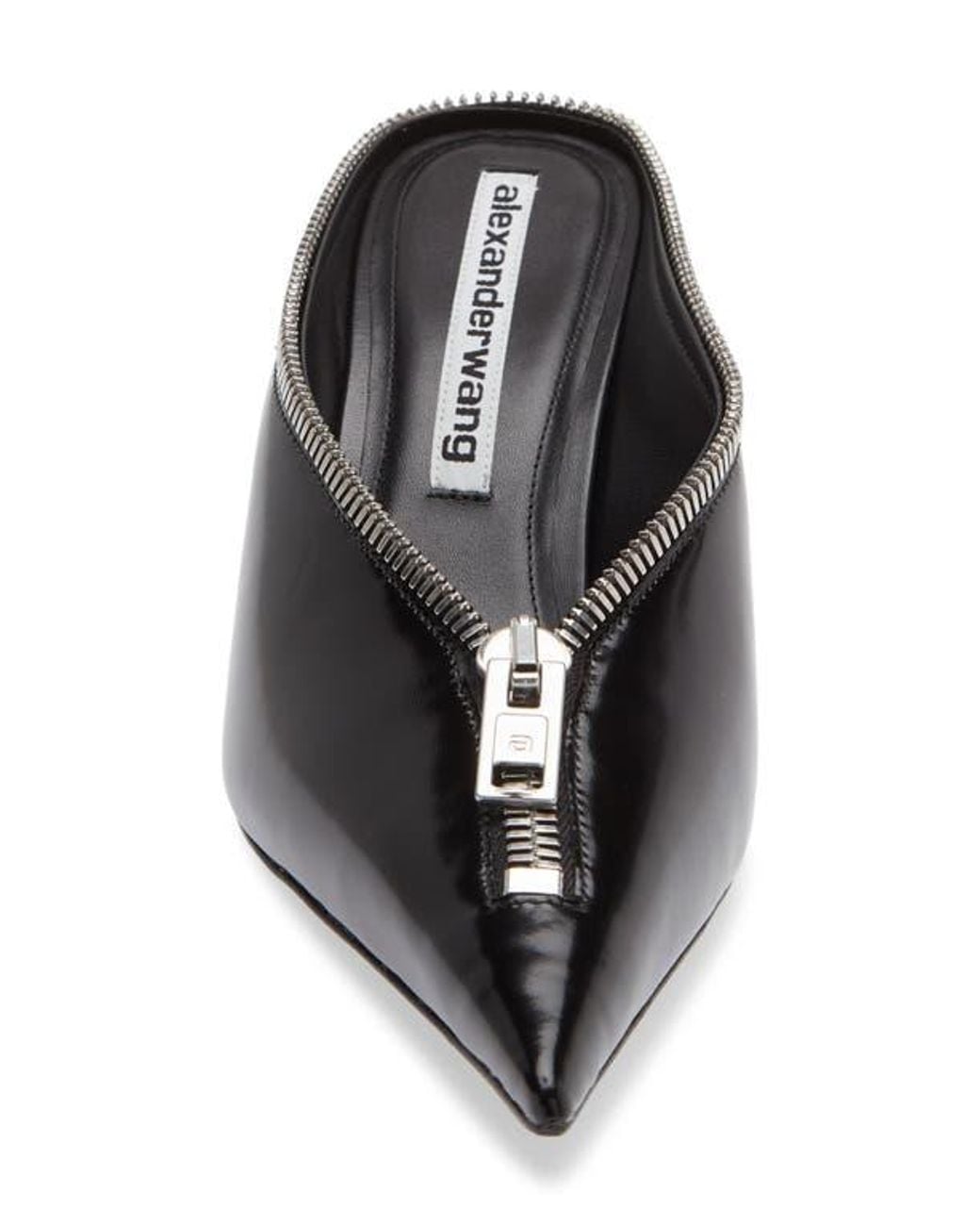 Alexander Wang Black Akila Zip Pointed Toe Mule Pump