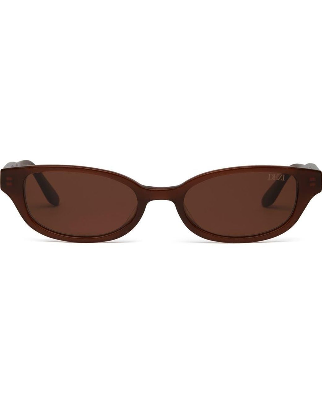 DEZI Brown Gia Rectangular Gradient Sunglasses