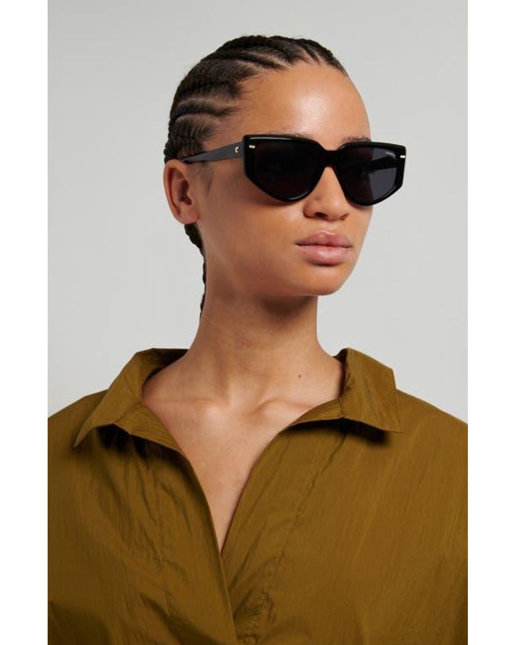 Carrera Black 57Mm Rectangular Sunglasses