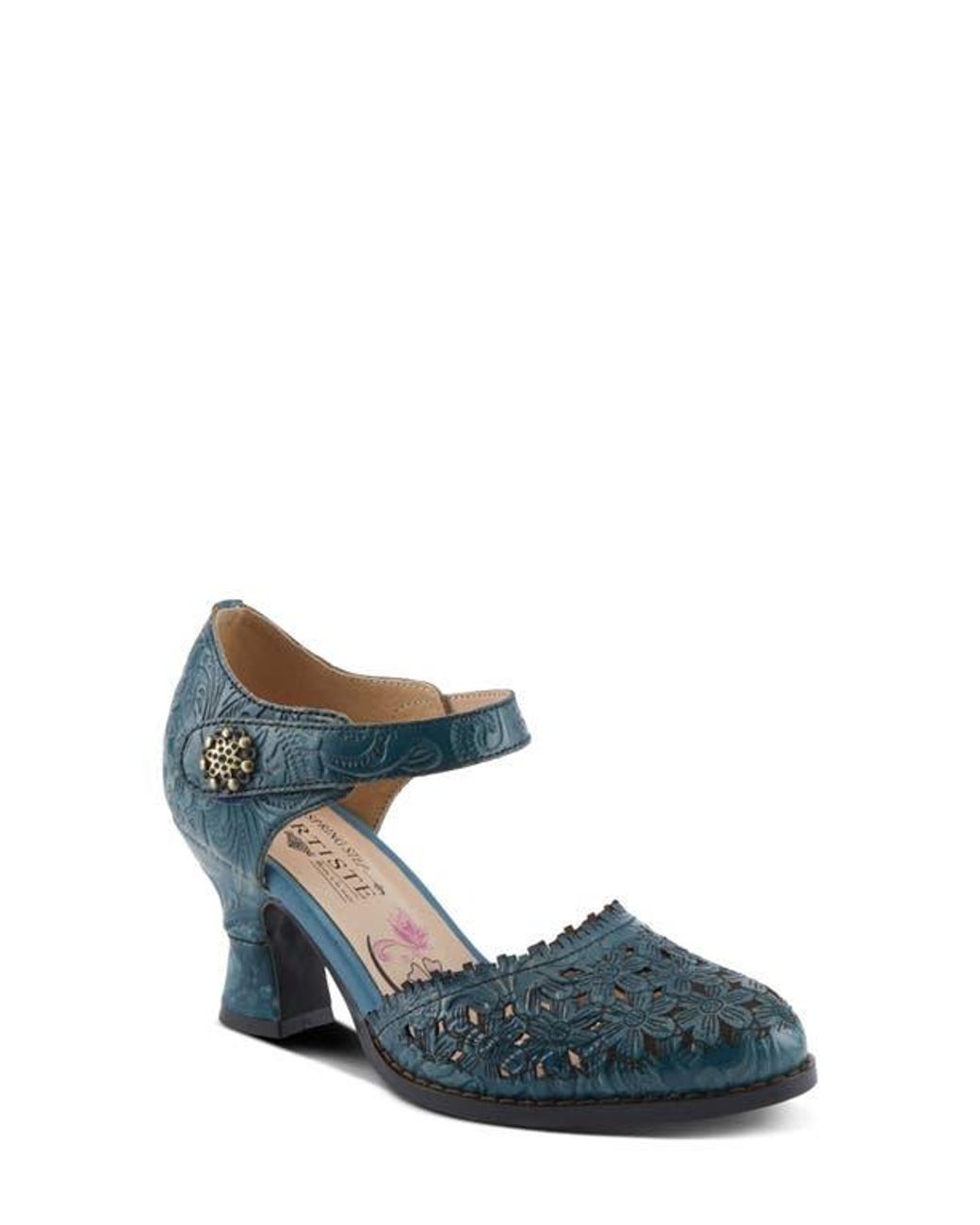 Spring Step Blue Visioniary Ankle Strap Pump