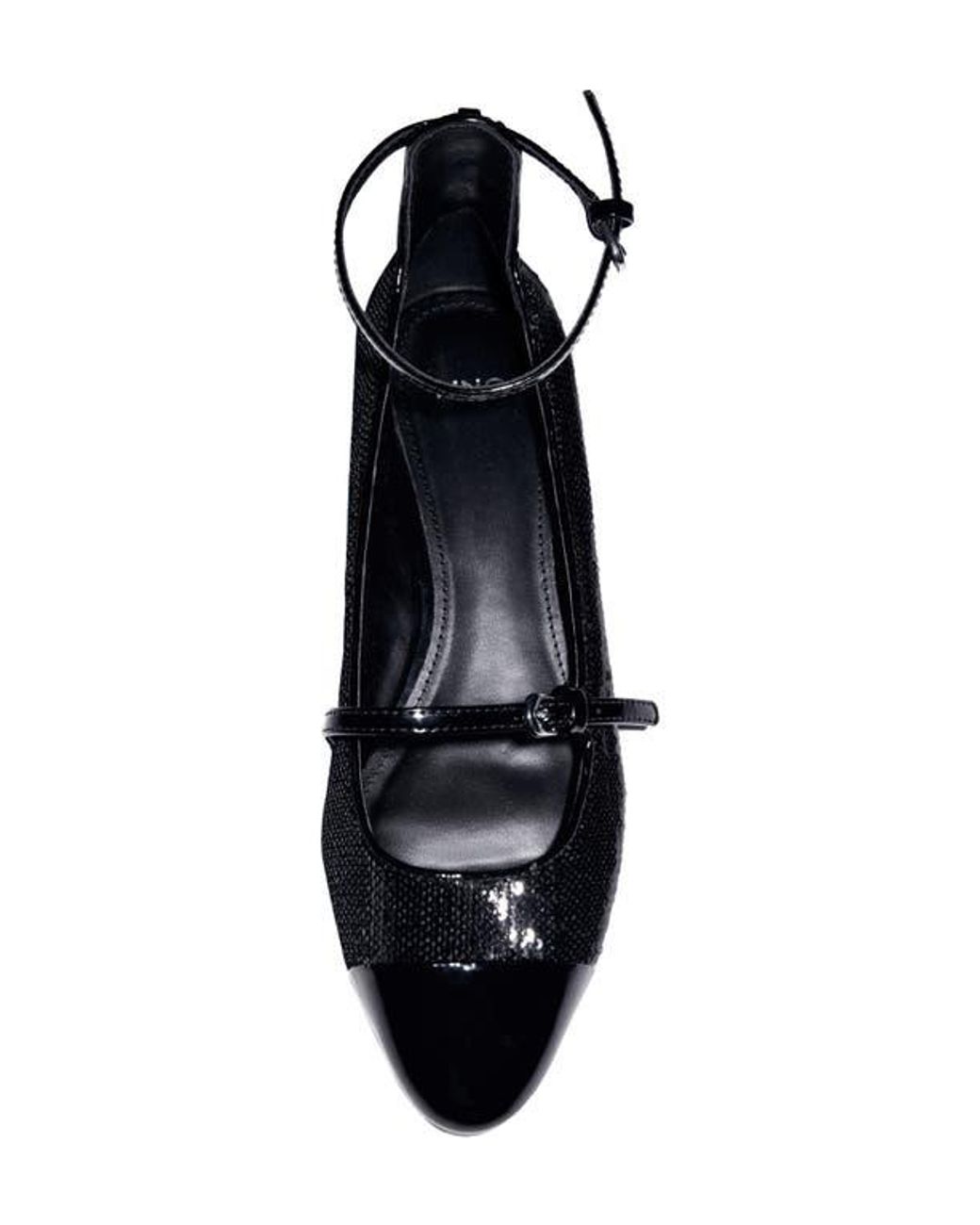 Mango Black Ankle Strap Pump