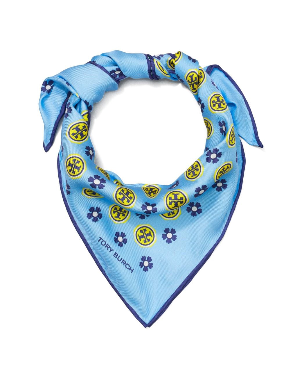 Tory Burch Blue Silk Triangle Scarf