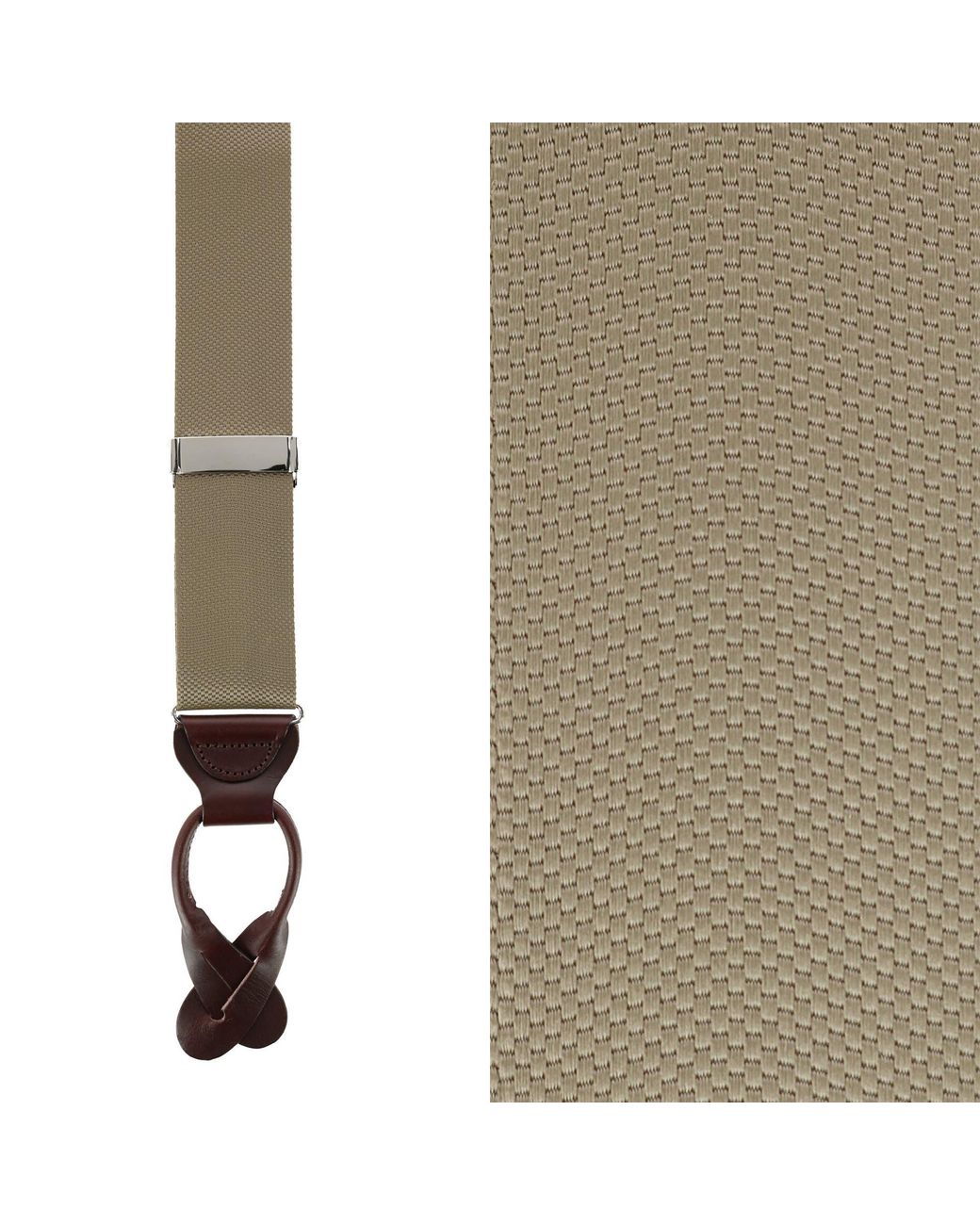 Trafalgar Natural Big & Tall Hudson Solid Button End Suspenders for men