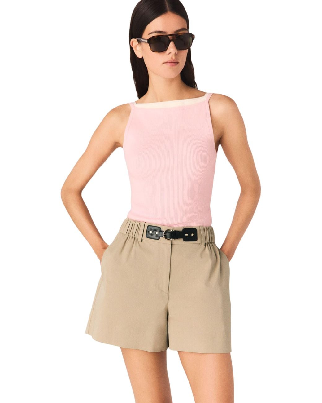 Maje Natural High Straight-Neck Top
