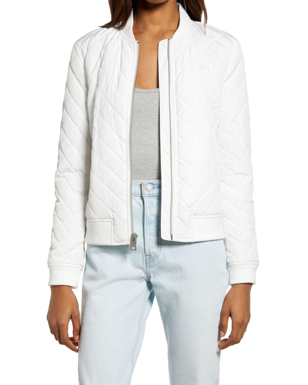 Levi's Quilted Bomber Jacket in White - Lyst