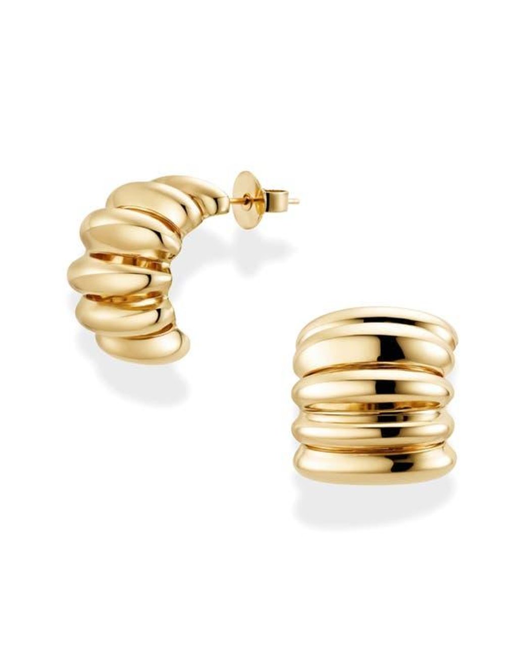 MOD AND JO Metallic Laurel Statement Stud Earrings