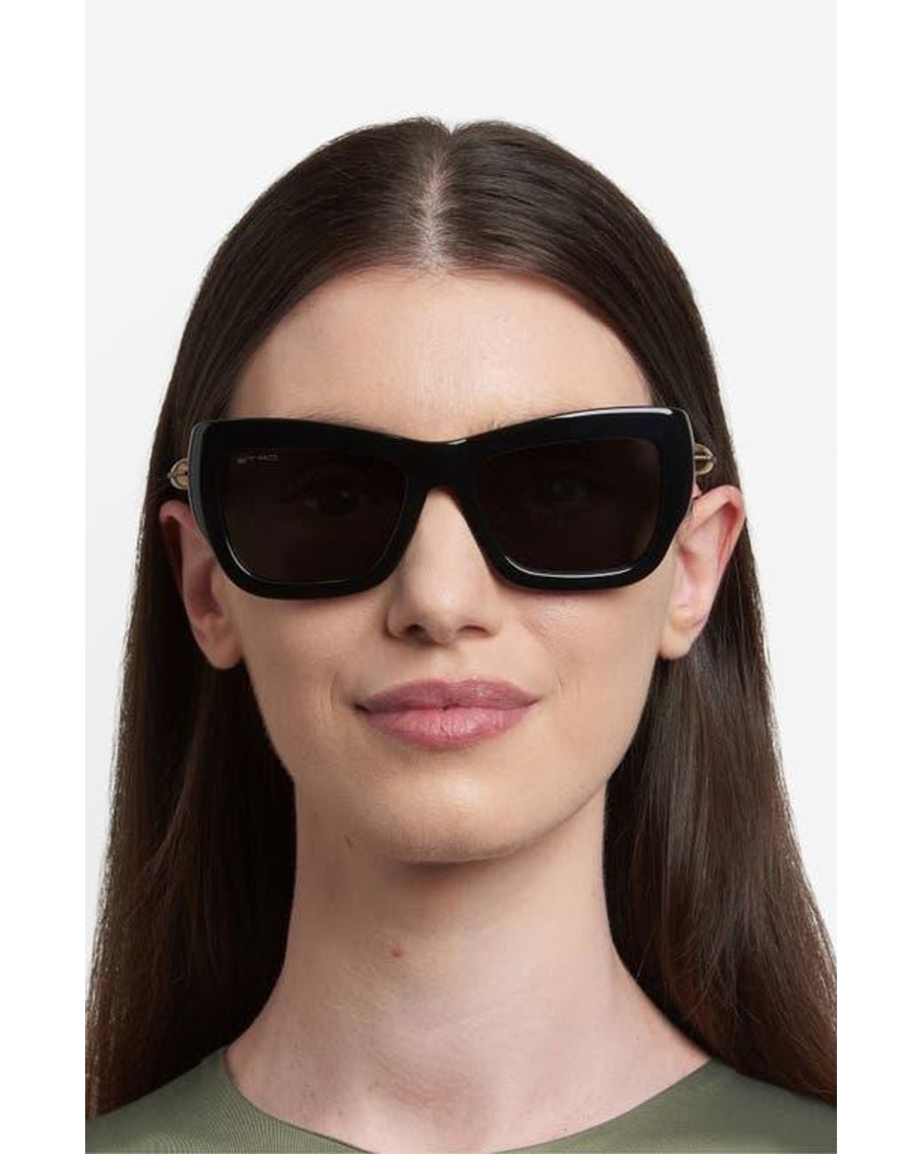 Etro Black 56Mm Rectangular Sunglasses