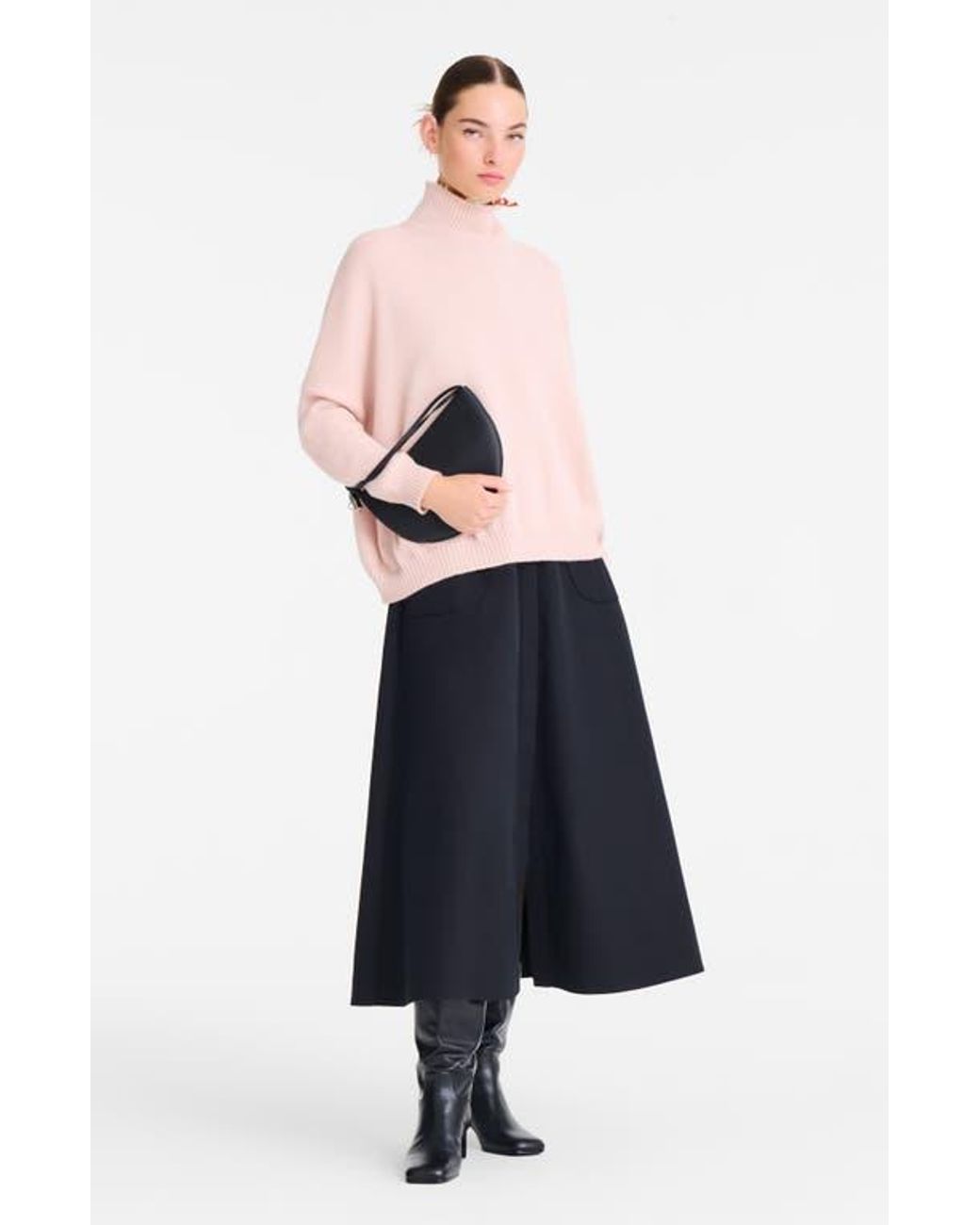 Longchamp Black Le Roseau Leather Wristlet Clutch