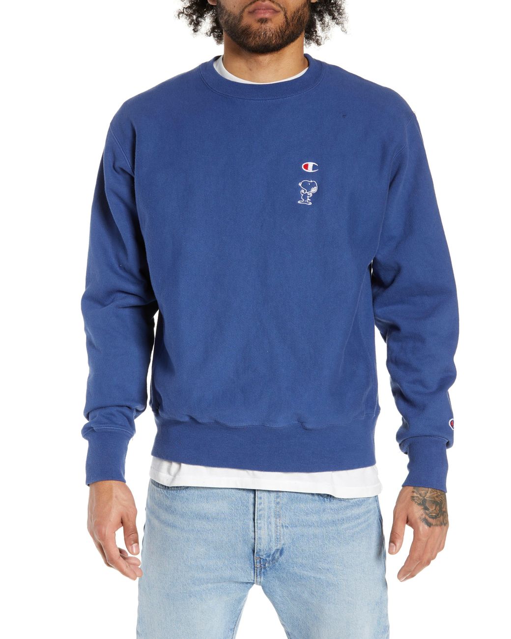 Champion Reverse Weave® Snoopy Sweatshirt in Blue | Lyst
