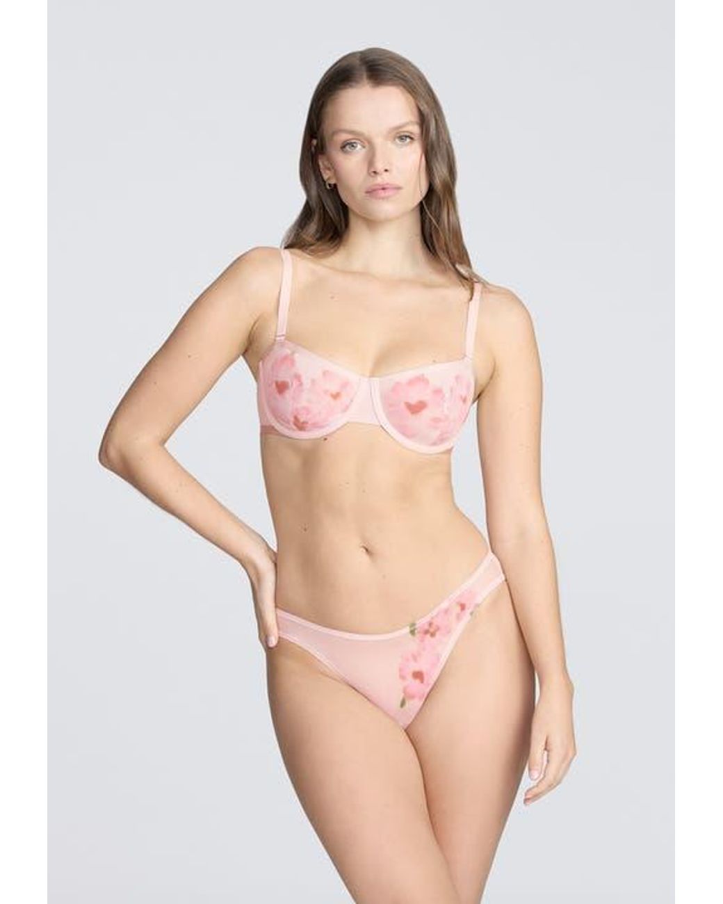 CUUP Pink The Balconette Mesh Underwire Bra