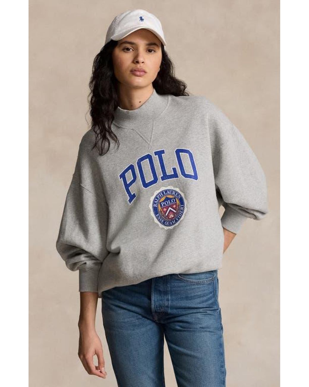 スウェット・トレーナー Polo Ralph Lauren Gray Loopback Sweatshirt With Graphic Polo Ralph Lauren Gray Loopback Sweatshirt With Graphic