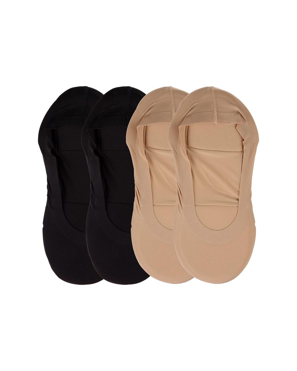 Memoi Black Assorted 4-Pack Cushioned Liner Socks