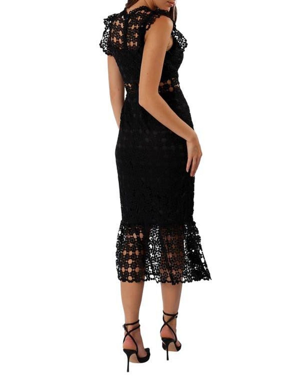 Petal & Pup Lauren Lace Overlay Dress in Black | Lyst