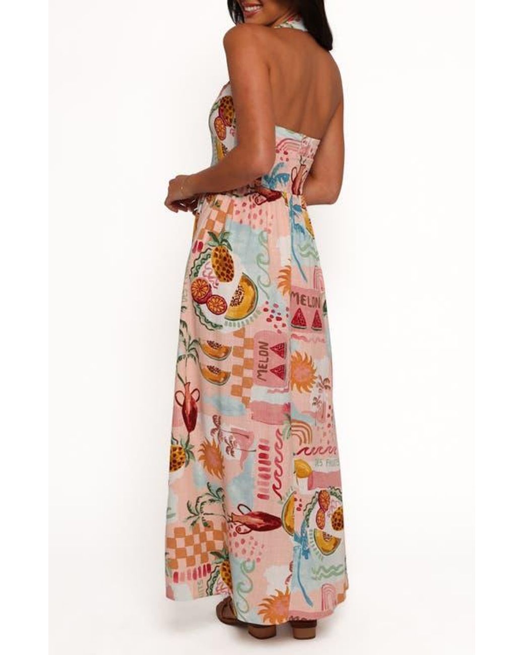 Petal & Pup Kiera Halter Maxi Dress in Orange | Lyst