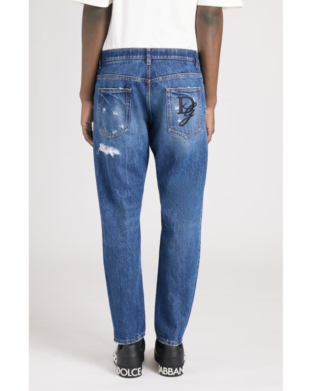 【関税込み】dolce & gabbana LOGO EMBROIDERY JEANS Classic jeans with DG embroidery in Multicolor for Men