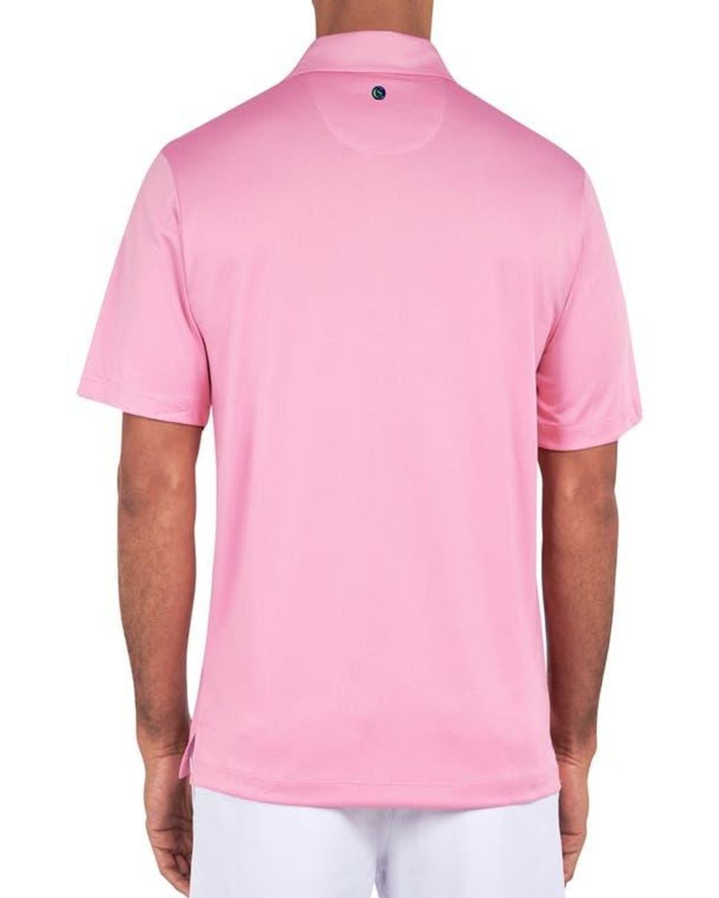 Con.struct Pink Regular Fit Solid Recycled Performance Golf Polo for men