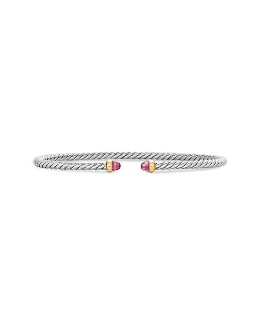 David Yurman White Micro Cable Flex Bracelet