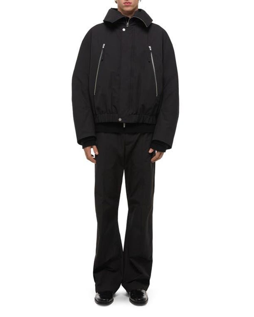 Helmut Lang Black Cotton Blend Bomber Jacket for men