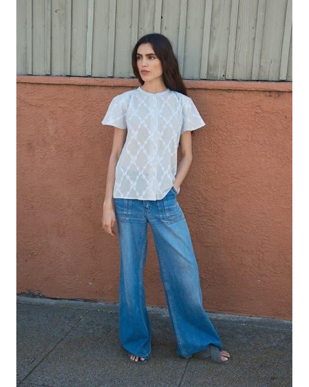 Ace & Jig Yellow Kenna Flutter Sleeve Blouse