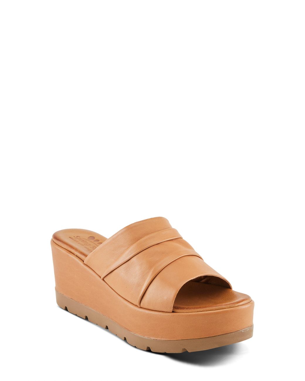 Spring Step Brown Allerton Platform Wedge Slide Sandal